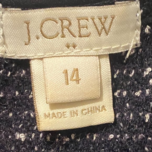 J. Crew Wool Boucle Tweed Sleeveless gray Dress sz 14 - Picture 6 of 7